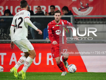 Georgios Kyriakopoulos (AC Monza) participates in the Italian championship Serie A football match between AC Monza and AC Milan at U-Power S...