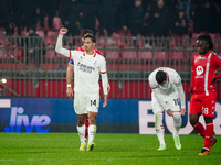 Tijjani Reijnders (AC Milan) celebrates the goal during the Italian championship Serie A football match between AC Monza and AC Milan at U-P...