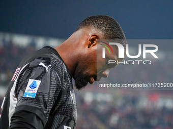 Mike Maignan (AC Milan) participates in the Italian championship Serie A football match between AC Monza and AC Milan in Monza, Italy, on No...