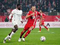 Milan Djuric (AC Monza) participates in the Italian championship Serie A football match between AC Monza and AC Milan at U-Power Stadium in...