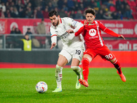 Theo Hernandez (AC Milan) and Samuele Vignato (AC Monza) participate in the Italian championship Serie A football match between AC Monza and...