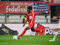 Warren Bondo (AC Monza) participates in the Italian championship Serie A football match between AC Monza and AC Milan at U-Power Stadium in...