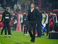 The head coach Paulo Fonseca of AC Milan looks up during the Italian championship Serie A football match between AC Monza and AC Milan at U-...