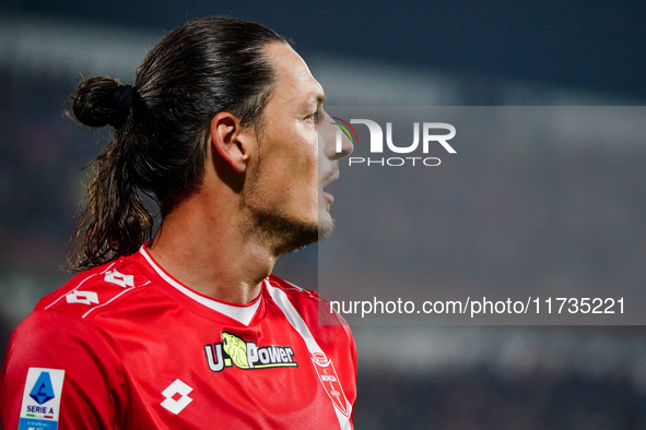 Milan Djuric (AC Monza) participates in the Italian championship Serie A football match between AC Monza and AC Milan at U-Power Stadium in...