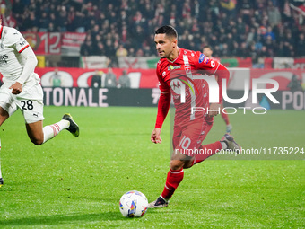 Gianluca Caprari (AC Monza) participates in the Italian championship Serie A football match between AC Monza and AC Milan at U-Power Stadium...