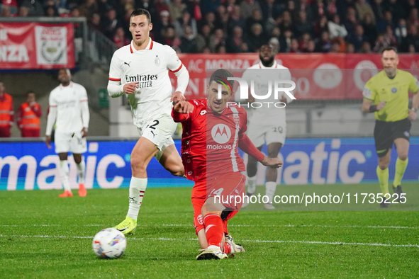 Mirko Maric (AC Monza) participates in the Italian championship Serie A football match between AC Monza and AC Milan at U-Power Stadium in M...