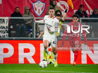 Filippo Terracciano (AC Milan) and Samuele Vignato (AC Monza) participate in the Italian championship Serie A football match between AC Monz...