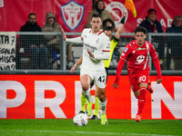 Filippo Terracciano (AC Milan) and Samuele Vignato (AC Monza) participate in the Italian championship Serie A football match between AC Monz...