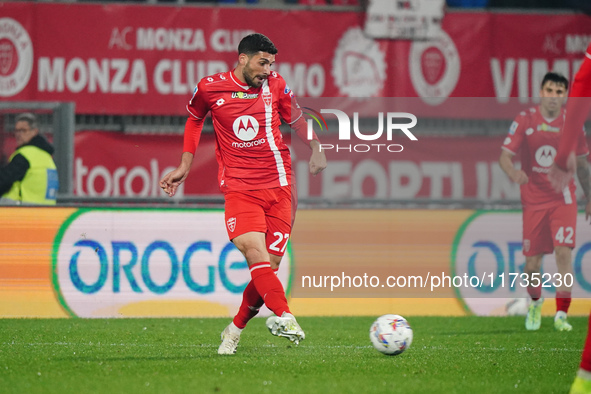 Mattia Valoti (AC Monza) participates in the Italian championship Serie A football match between AC Monza and AC Milan at U-Power Stadium in...