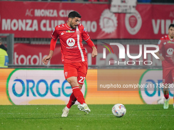 Mattia Valoti (AC Monza) participates in the Italian championship Serie A football match between AC Monza and AC Milan at U-Power Stadium in...