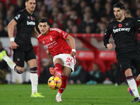 Ramon Sosa of Nottingham Forest passes the ball during the Premier League match between Nottingham Forest and West Ham United at the City Gr...