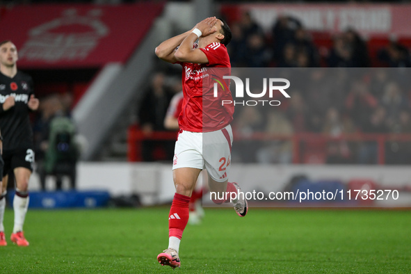 Ramon Sosa of Nottingham Forest reacts after a missed opportunity at goal during the Premier League match between Nottingham Forest and West...