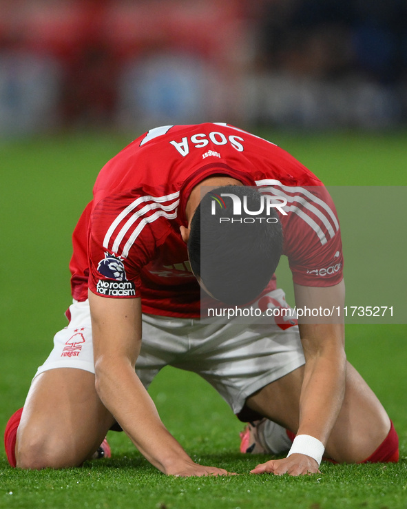 Ramon Sosa of Nottingham Forest reacts after a missed opportunity at goal during the Premier League match between Nottingham Forest and West...