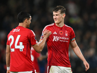 Ryan Yates of Nottingham Forest and Ramon Sosa of Nottingham Forest celebrate victory during the Premier League match between Nottingham For...