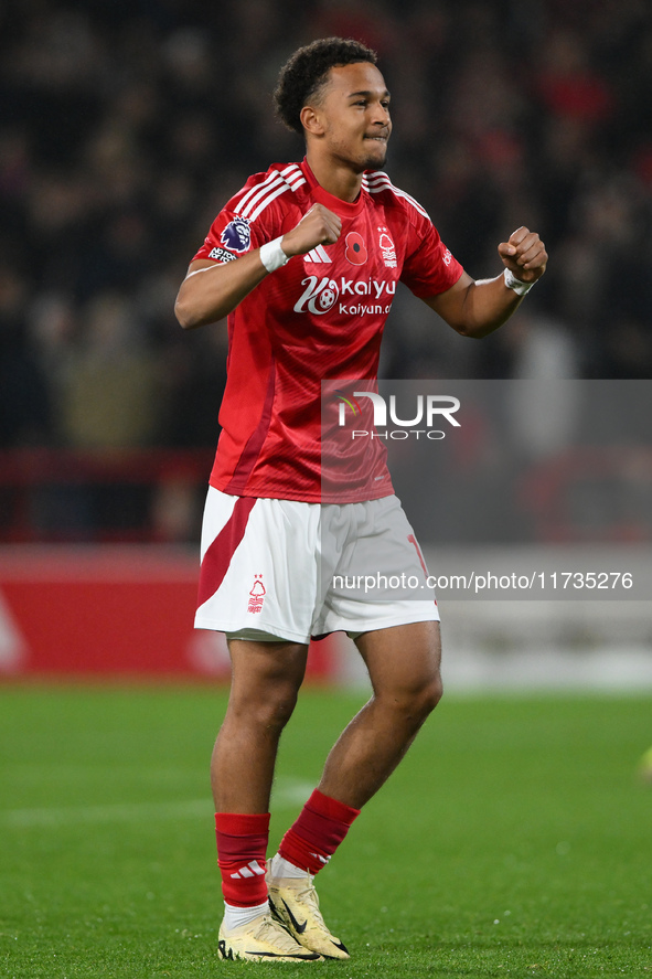 Eric da Silva Moreira of Nottingham Forest celebrates victory during the Premier League match between Nottingham Forest and West Ham United...