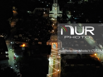 People participate in the Annual Day of the Dead Catrinas Parade at the Sanctuary of Guadalupe as part of the Mexican Dia de Muertos celebra...