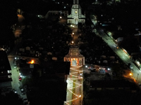 People participate in the Annual Day of the Dead Catrinas Parade at the Sanctuary of Guadalupe as part of the Mexican Dia de Muertos celebra...