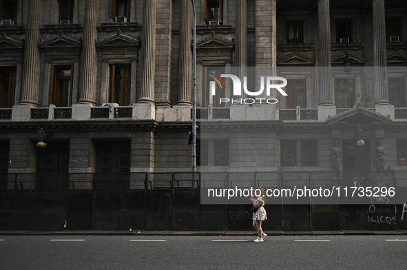 Revelers take part in the 33rd LGBT Pride Parade in Buenos Aires, Argentina, on November 2, 2024. 