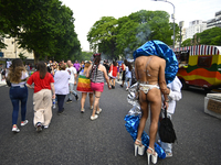 Revelers take part in the 33rd LGBT Pride Parade in Buenos Aires, Argentina, on November 2, 2024. (