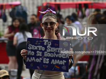 Revelers take part in the 33rd LGBT Pride Parade in Buenos Aires, Argentina, on November 2, 2024. (