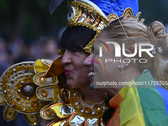 Revelers take part in the 33rd LGBT Pride Parade in Buenos Aires, Argentina, on November 2, 2024. (