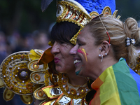 Revelers take part in the 33rd LGBT Pride Parade in Buenos Aires, Argentina, on November 2, 2024. (