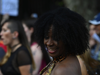 Revelers take part in the 33rd LGBT Pride Parade in Buenos Aires, Argentina, on November 2, 2024. (