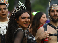 Revelers take part in the 33rd LGBT Pride Parade in Buenos Aires, Argentina, on November 2, 2024. (