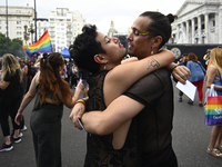 Revelers take part in the 33rd LGBT Pride Parade in Buenos Aires, Argentina, on November 2, 2024. (