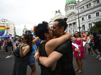 Revelers take part in the 33rd LGBT Pride Parade in Buenos Aires, Argentina, on November 2, 2024. (