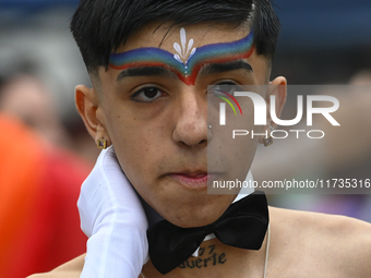 Revelers take part in the 33rd LGBT Pride Parade in Buenos Aires, Argentina, on November 2, 2024. (