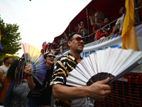 Revelers take part in the 33rd LGBT Pride Parade in Buenos Aires, Argentina, on November 2, 2024. (