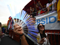 Revelers take part in the 33rd LGBT Pride Parade in Buenos Aires, Argentina, on November 2, 2024. (