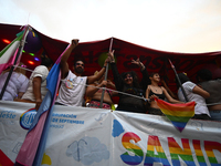 Revelers take part in the 33rd LGBT Pride Parade in Buenos Aires, Argentina, on November 2, 2024. (