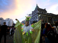 Revelers take part in the 33rd LGBT Pride Parade in Buenos Aires, Argentina, on November 2, 2024. (