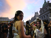 Revelers take part in the 33rd LGBT Pride Parade in Buenos Aires, Argentina, on November 2, 2024. (