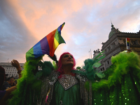 Revelers take part in the 33rd LGBT Pride Parade in Buenos Aires, Argentina, on November 2, 2024. (