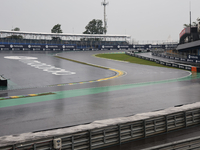 The rain falls over the track during the Formula 1 Lenovo Grande Premio De Sao Paulo 2024 in Sao Paulo, Brazil, on November 2, 2024. (