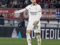 Alvaro Morata plays during the Serie A match between AC Monza and AC Milan at U-Power Stadium in Monza, Italy, on November 2, 2024 (