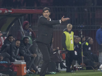 Paulo Fonseca participates in the Serie A match between AC Monza and AC Milan at U-Power Stadium in Monza, Italy, on November 2, 2024. (