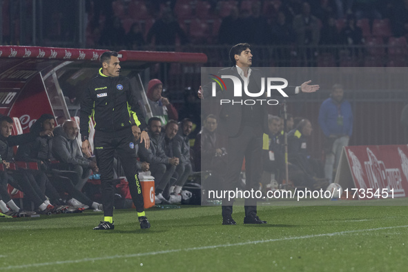 Paulo Fonseca participates in the Serie A match between AC Monza and AC Milan at U-Power Stadium in Monza, Italy, on November 2, 2024. 