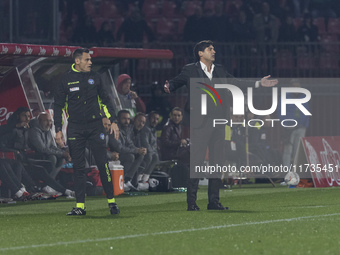 Paulo Fonseca participates in the Serie A match between AC Monza and AC Milan at U-Power Stadium in Monza, Italy, on November 2, 2024. (