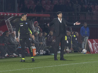 Paulo Fonseca participates in the Serie A match between AC Monza and AC Milan at U-Power Stadium in Monza, Italy, on November 2, 2024. (