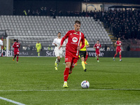 Daniel Maldini plays during the Serie A match between AC Monza and AC Milan at U-Power Stadium in Monza, Italy, on November 2, 2024. (