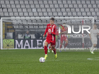 Daniel Maldini plays during the Serie A match between AC Monza and AC Milan at U-Power Stadium in Monza, Italy, on November 2, 2024. (