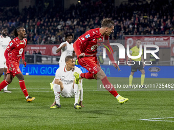 Daniel Maldini plays during the Serie A match between AC Monza and AC Milan at U-Power Stadium in Monza, Italy, on November 2, 2024. (