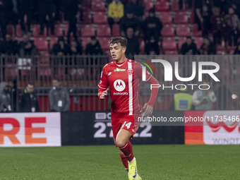 Daniel Maldini plays during the Serie A match between AC Monza and AC Milan at U-Power Stadium in Monza, Italy, on November 2, 2024. (