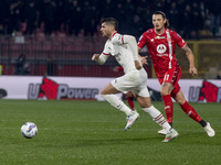 Alvaro Morata plays during the Serie A match between AC Monza and AC Milan at U-Power Stadium in Monza, Italy, on November 2, 2024 (