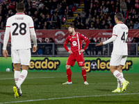 Georgios Kyriakopoulos plays during the Serie A match between AC Monza and AC Milan at U-Power Stadium in Monza, Italy, on November 2, 2024....