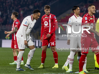 Daniel Maldini plays during the Serie A match between AC Monza and AC Milan at U-Power Stadium in Monza, Italy, on November 2, 2024. (